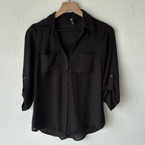 Women’s IZ BYER black sheer blouse size S